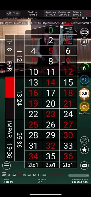 Ruleta Francesa en Vivo
